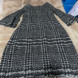 Talbots Elegant Black and White Plaid Women's Dress 6